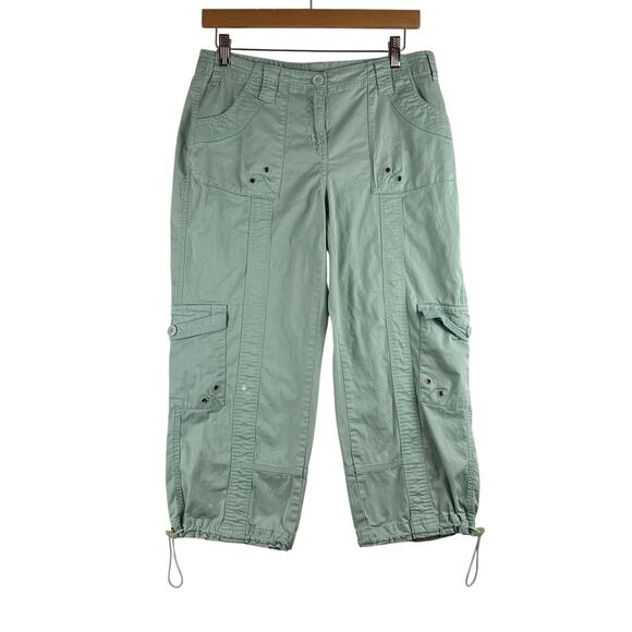 Style & Co Pants - Style & Co Sea Foam Green Cargo Capris Womens 6 Utility Pockets Gorp Hiking READ